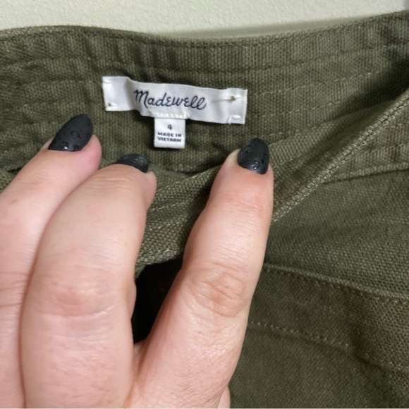 Madewell Sz 4 Raw-Hem A-Line Mini Skirt in Kale - Picture 6 of 9